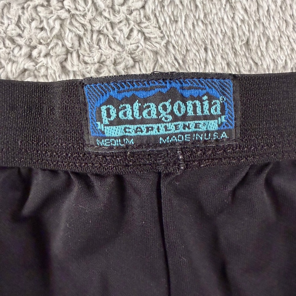 Patagonia Capilene Pants Mens Medium Black Base Layer Leggings Long Johns USA